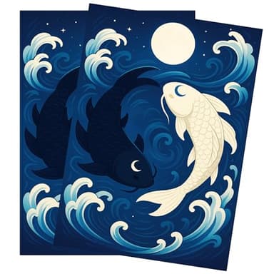 MTG Sleeves by Arcanum Industries, 103 Matte Card Sleeves for Magic The Gathering & TCG - Premium Shuffle Feel & Borderless Art with Black Interior (Spirit Koi)