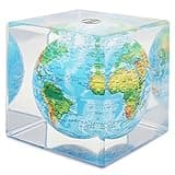 Mova Relief Map Blue Globe Cube 5"