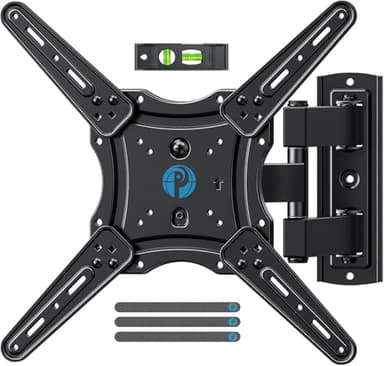 Pipishell Full Motion TV Wall Mount for 26-65 inch Flat or Curved TVs up to 77 lbs, TV Bracket Wall Mount with Articulating Arms, Extension, Tilt, Swivel, Leveling, Max VESA 400x400mm, PIMF7