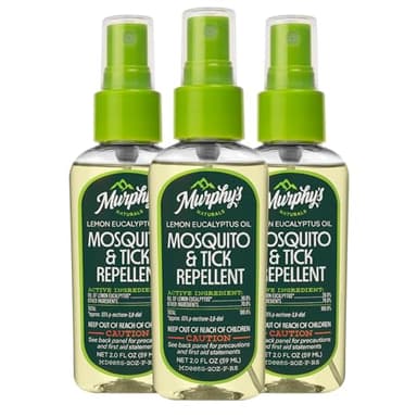 Murphy's Naturals Mosquito & Tick Bug Repellent Spray, Oil of Lemon Eucalyptus for Skin + Outdoor Gear, 2 Ounce Pump, 3-Pack