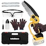 6 Inch Mini Chainsaw Cordless Compatible with Dewalt 20V MAX Battery(Battery not Included), Portable 6 Inch Cordless Electric Handheld MINI Chainsaw with Switch Security Lock for Wood/Trees Cutting