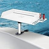 Boat Cutting Board 25.1" x 13", Bait Board/Fillet Table with Separate Tool Slots, 360° Adjustable Fishing Fillet Table, Extended Boat Fish Cleaning Table with Scale(Fish pad +2 fish hooks)