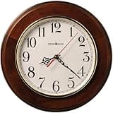 Howard Miller Culdesac Wall Clock II 549-659 – 11.5-Inch Windsor Cherry Finish, Round Brass-Finished Bezel, Natural Home Decor, Off-White Dial, Quartz Movement Timepiece
