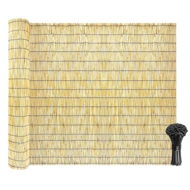 Natural Reed Fencing Rolls: Privacy Bamboo Fence 3/4/5/6ft High Roll Reed Screen, Decorative Bamboo Fencing for Outdoor Balcony Patio Garden Backyard,with Cable Zip Ties(Nature, 4x10ft)