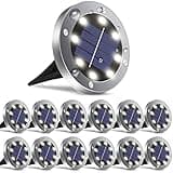 OULONGER Solar Lights Outdoor,12 Pack Solar Lights Outdoor Waterproof,Solar Garden Lights Landscape Lighting for Outside Patio Pathway Yard Lawn Driveway Deck Step Walkway(White Light)