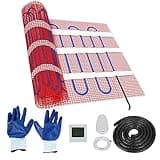 GCCSJ 16 Sqft Heating Mat, 180W 120V Electric Radiant Floor Heating System with WiFi Controlled Thermostatic Tloor Sensor and Cable Monitor, Easy to Install Under Tile, Wood and Marble