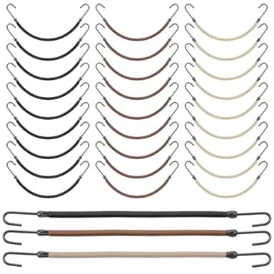cobee 30 Pcs Bungee Hair Ties, Styling Ponytail Holder Hooks Cord Hairs Rubber Bands, Hook Hair Ties Wrap Around For Women Girls
