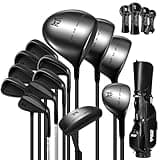 PGM 13 Piece Men's Complete Golf Club Sets - Ultra-Thin Face Titanium Driver (0.85+ COR), High COR Fairway Woods, Forged Irons, Precision CNC Milled Putter, with Stand Bag - Right Handed