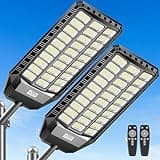 Solar Lights Outdoor 6500W, Commercial Grade Solar Street Lights Outdoor 480000 Lumens, Solar Parking Lot Lights, Dusk to Dawn Solar Security Flood Light Motion Sensor with Remote Control, 2 Pack