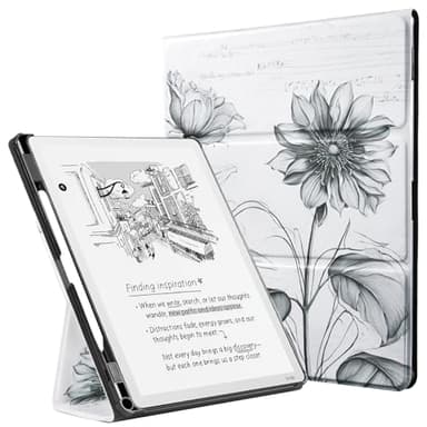CoBak Case for 11" Kindle Scribe 3rd Generation 2025, Kindle Scribe Colorsoft with Two Viewing Angles - All New PU Leather Cover with Auto Sleep Wake, Pen Holder. Sketch Sunflower