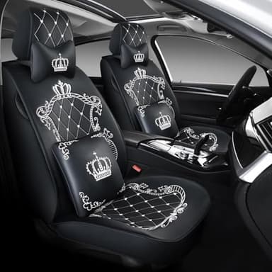 Jiujiuyouchuang Leather Car Seat Covers,Luxurious Universal Duty Waterproof Leather Automotive Vehicle Cover for Cars SUV Pick-up Truck