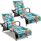 NISDOING Lounge Chair Towel Cover, Beach Chair Cover (Pack of 2), Pool Lounge Chair Covers for Outdoor,Garden, Beach,Sun Lounger,Hotel Pool,Large Size and No Sliding, 85" X 30", Pineapple
