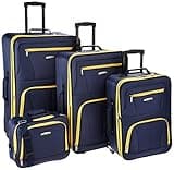 Rockland Journey Softside Upright Luggage Set, Expandable, Navy, 4-Piece (14/19/24/28)