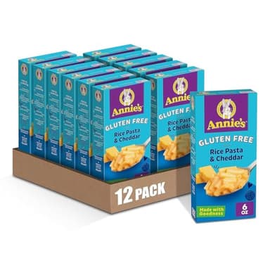Annie's Gluten Free Rice Pasta and Cheddar, Made with Real Cheese, 6 oz (Pack of 12)