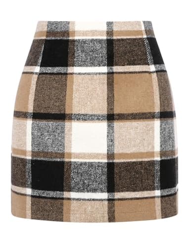 IDEALSANXUN Winter Outfits for Women Fall Clothes 2025 Winter Skirts Brown Work Business Skirt (Brown New, M)