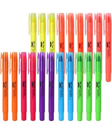 Mr. Pen No Bleed Gel Highlighter, Bible Highlighters, Assorted Colors, Pack of 20, Fluorescent Gel Highlighters
