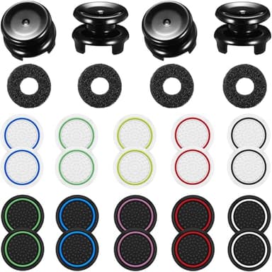 Controller Accessories Thumbstick Grips for Xbox, 2 Pairs HIGH Stick, 20 PCS Joystick Thumb Grips Extenders and 4 PCS Precision Rings Attachments for Xbox One/Series X Control - Mixed Color 5