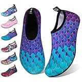 WateLves Water Shoes for Womens Mens Barefoot Quick-Dry Aqua Socks for Beach Swim Surf Yoga Exercise Camping Must Haves (Fishscale Bluegreen, 34/35)