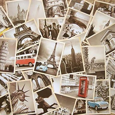 Mangdunt 64 Pcs Vintage Retro Old Travel Postcards for Worth Collecting, Collectable Vintage Postcards Bulk Pack, 2 Set