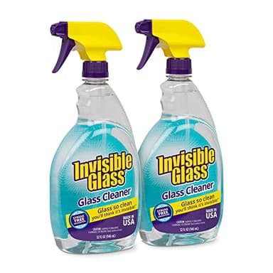 Invisible Glass 92194-2PK Premium Glass and Window Cleaner Spray – Cleans Glass, Windows, Mirrors, Shower Doors, and More – Streak-Free, Ammonia-Free, Tint-Safe – 32 fl oz (Pack of 2)