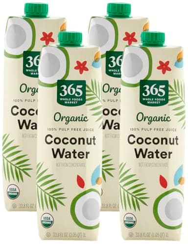 365 by Whole Foods Market, Organic Coconut Water, 33.8 Fl Oz (Pack of 4)