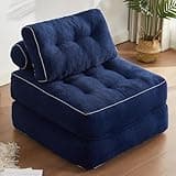 Afuson Folding Chair Bed for Bedroom, Futon Sofa Bed, Floor Couch for Adults Chair Bed for Living Room, Lounge Sofa, Convertible Sofa Bed, Small Couches for Small Spaces, Blue