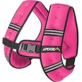 APEXUP Weighted Vest with 5lbs/10lbs/15lbs/20lbs/25lbs/30lbs Weights and Reflective Stripe, Weight Vest Men Women for Workout, Strength Training, Running (Pink, 10lbs)