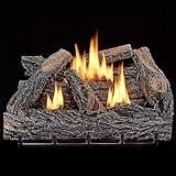 VFL24T Dual Fuel Ventless Fireplace Logs Set with Thermostat, Use with Natural Gas or Liquid Propane, 32000 BTU, Heats up to 1100 Sq. Ft, Brown, 24 Inches, Brown