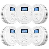 6 Packs, 2 in 1,Smoke Carbon Monoxide Detector,Carbon Monoxide Detectors/Smoke Alarm,85 dB Alarm,Large Screen Readout,Test Button,Battery Operated, Work State LED Flash,Easy Install