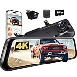 WOLFBOX G850 PRO 4K Mirror Dash Cam with ADAS and BSD, Smart Rear View Mirror with 5.8GHz WiFi, Voice Control, 12 inches Rear View Mirror Camera Includes 64GB Card, GPS, G-Sensor, Loop Recording