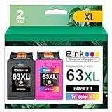 63XL Ink Cartridges Black and Color Remanufactured Replacement for HP Ink 63 for HP 63XL Ink Cartridges Combo Pack Work for HP Officejet 4650 3830 3833 5255 5258 Envy 4520 Deskjet 1112 3637 (2 Pack)