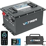 VATRER POWER 36V 105Ah LiFePO4 Golf Cart Battery, Built-in Smart 200A BMS, with Touch Monitor & Mobile APP, 4000+ Cycles Rechargeable Lithium Golf Cart Battery, Max 7.68kW Power Output, for Golf Carts