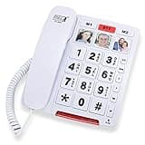Future Call FC-2804 Big Button Phone for Seniors | 3 Picture Keys and Speakerphone | Amplified Telephones for Hearing Impaired Seniors 40db w/Extra Long 12' Cord | Simple Landline Phones for Seniors