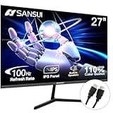 SANSUI Monitor 27 Inch IPS 100Hz Computer Monitor, Built-in Speakers HDR 110% sRGB FHD HDMI RTS/FPS Tilt Adjustable VESA Compatible, for Game and Office (HDMI Cable Included)