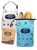 ROYOROYI Royoroyi Bread Bags for Homemade Bread,2 Packs Reusable Bread Bag,Freezer Bread Storage Bag,Waterproof Zipper Bread Container to Keep Bread Fresh gift giving (beige， Jewel Blue)
