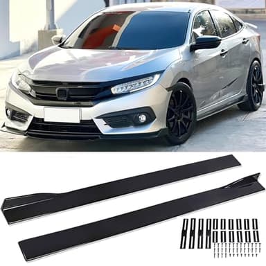 DREAMOTOR 2PCS Universal Car Side Skirts, 86.6" Side Skirts Extension Splitter Lip, Car Rocker Panels Side Skirt Body Kit, Compatible with Honda Civic Toyota Corolla Nissan Altima VW Chevrolet Camaro