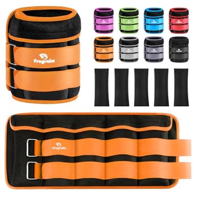 Fragraim Adjustable Ankle Weights 1-20 LBS Pair with Removable Weight for Jogging, Gymnastics, Aerobics, Physical Therapy, Resistance Training|Each 2-10 lbs, Total 20LBS, Orange
