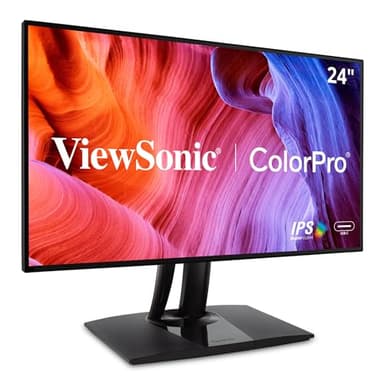 ViewSonic VP2468a 24-Inch IPS 1080p Monitor with Advanced Ergonomics, 100% sRGB Rec 709, 14-bit 3D LUT, Eye Care, 65W USB C, RJ45, HDMI, DP Daisy Chain for Home and Office