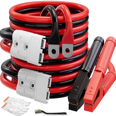 0 Gauge 30 FT Heavy Duty Jumper Cables for Car Battery, 1000Amp Quick Connect Booster Cables for Jump Starting Dead or Weak Batteries, Suitable for 8L Gas & 6L Diesel, Carrying Bag Included