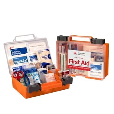 American Red Cross Officially Licensed Product, 25 Person First Aid Kit, 118 Piece Emergency Medical Supplies to Clean & Treat Minor Injuries, Hard Case Box for Home, Business, Job Site, Car