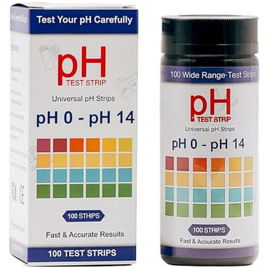 pH Test Strips 0-14, 100 Strips Universal Litmus Paper, for Urine, Saliva, Drinking Water, Aquariums, Pools, Food, Soap Making, Liquid Testing, Fast Testing