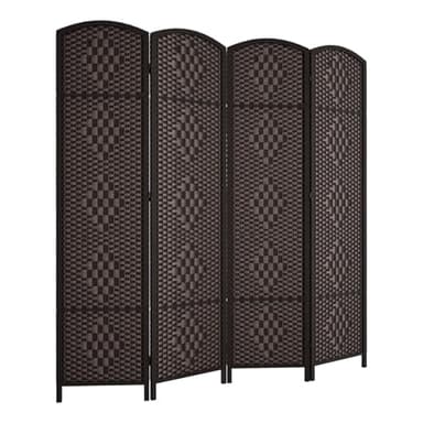 Rose Home Fashion 6 ft Tall Room Divider, Room Dividers and Folding Privacy Screens, 15.7in Privacy Screen 4 Panel Partition Temporary Wall Separation for Private, Dark Coffee