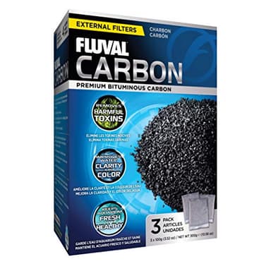 Fluval Carbon Filter Media for Aquariums, Premium Bituminous Carbon Inserts, 100-gram Nylon Bags, 3 Count (Pack of 1), A1440