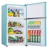 Bodare Mini Fridge with Freezer Quiet: 3.2 Cu.Ft Mini Refrigerator with 2 Doors - Compact Small Refrigerator - for Bedroom Dorm Office Apartment Fridge - Blue