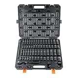 VEVOR 1/2" Drive Impact Socket Set, 65 Piece SAE 3/8" to 1-1/4" and Metric 10-24mm, 6 Point Cr-V Alloy Steel for Auto Repair, Easy-to-Read Size Markings, Rugged Construction, Storage Case