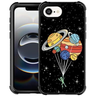 Goodsprout Compatible with iPhone 16e Case,Amazing Pattern Design Shockproof Anti-Scratch Hard PC Back Case for iPhone 16e Alien Balloon Solar System