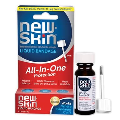 New-Skin Liquid Bandage, Waterproof Bandage for Cuts and Minor Scrapes, 0.3 Ounce
