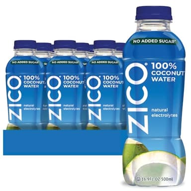 Zico 100% Coconut Water, NO added Sugar, Refreshingly Delicious, Hydration with Electrolytes, 16.9 Fl Oz (Pack of 12)
