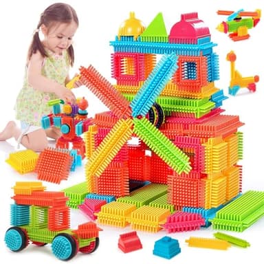 Teytoy 100 Pcs Bristle Shape Building Blocks Toy Set for toddlers Kids