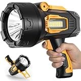 LBE Rechargeable Spotlight, Super Bright 1000,000 Lumens Led Flashlight Handheld Spot Lights Outdoor with Cob Light, 10000mAh Long Lasting Large Spotlight for Hunting Boating Camping